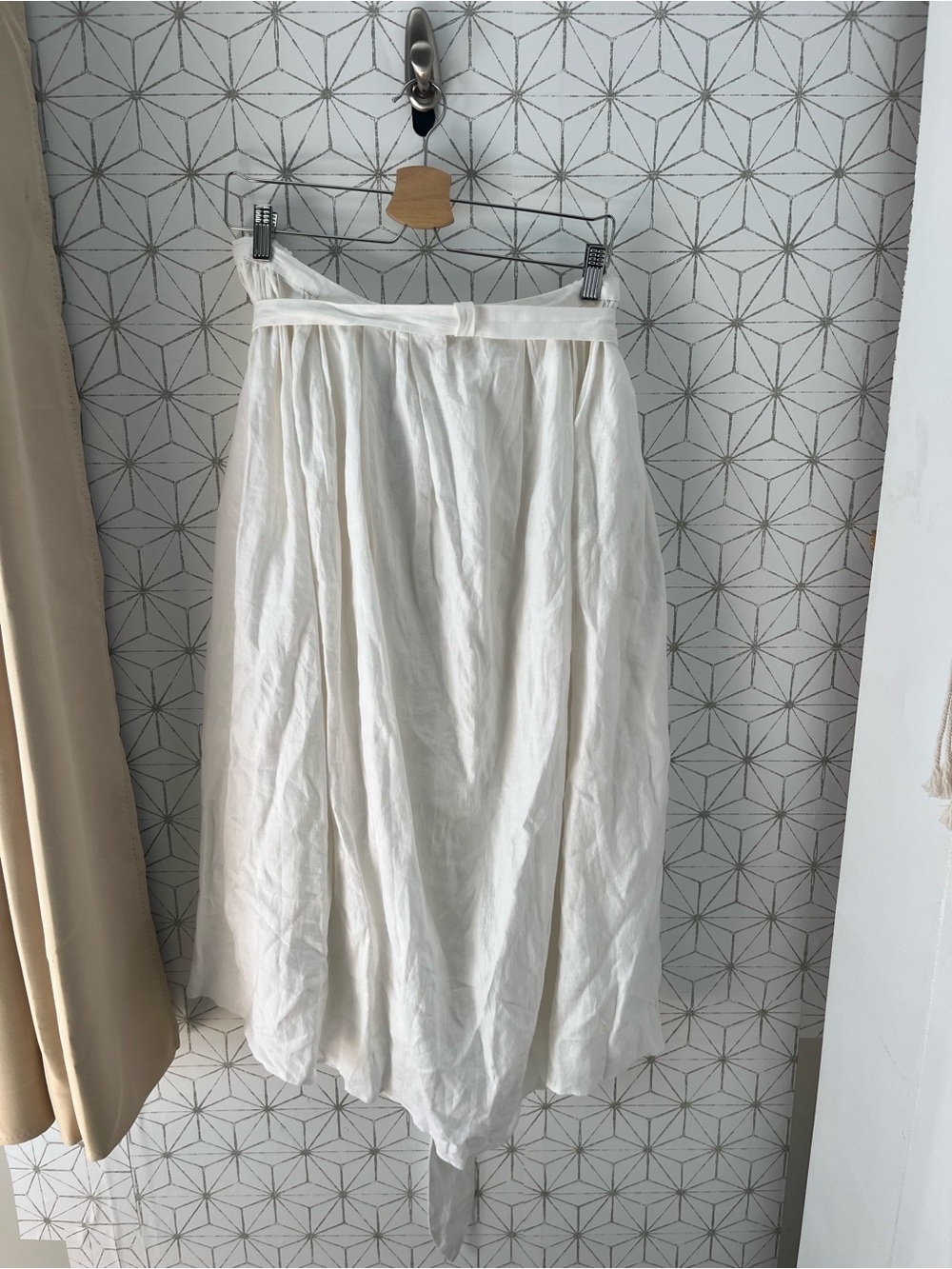 Mara Hoffman White Linen Midi Skirt